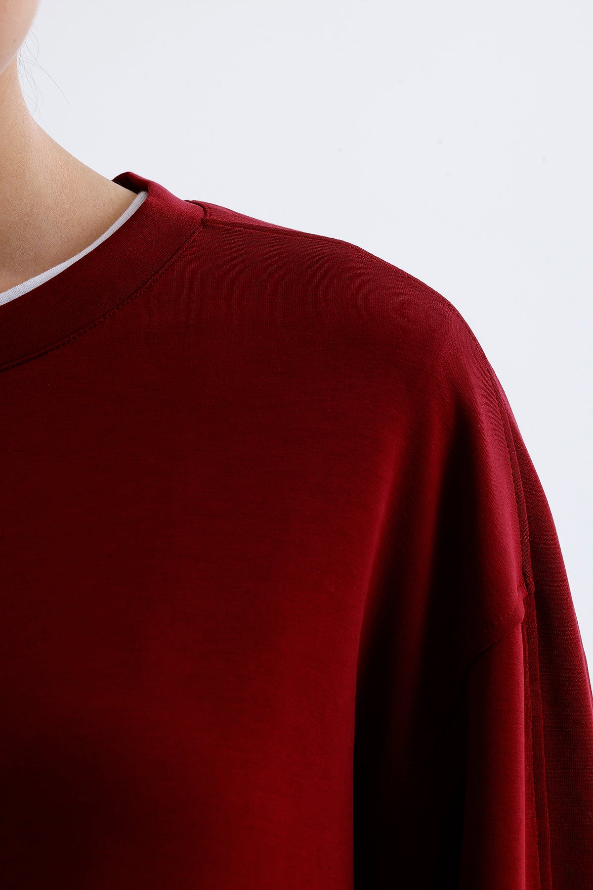 Kadın Modal Sweatshirt – Bordo Renk Yumuşak ve Rahat Günlük Üst