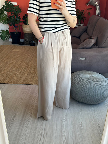 Kadın Pantolon – Bej Rahat Kesim