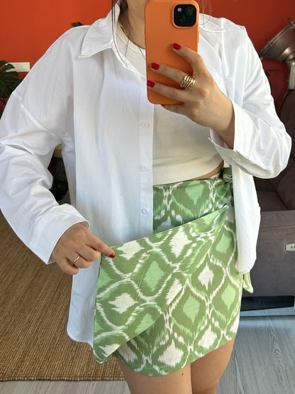 Bağlamalı Yeşil Etek – Şık ve Rahat Günlük Kadın Etek