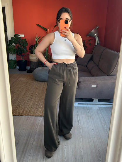 Modal Kumaş Haki Pantolon