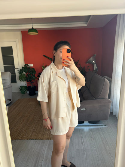 Tensel Şortlu Takım Sarı – Modern ve Rahat Stil