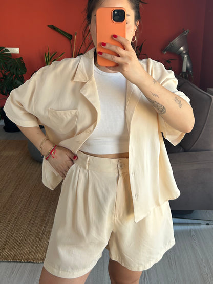 Tensel Şortlu Takım Sarı – Modern ve Rahat Stil