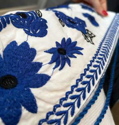 Nakışlı Yelek - Mavi Renk | Monepure