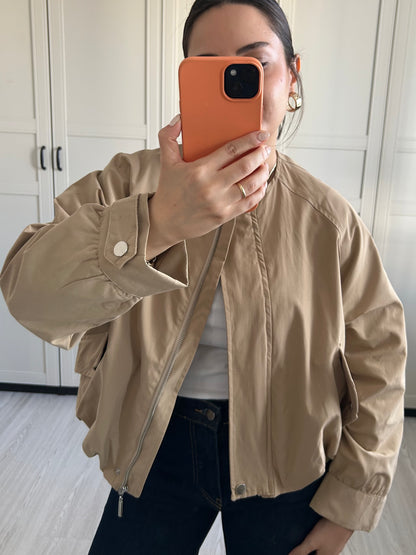 Bej Bomber Ceket