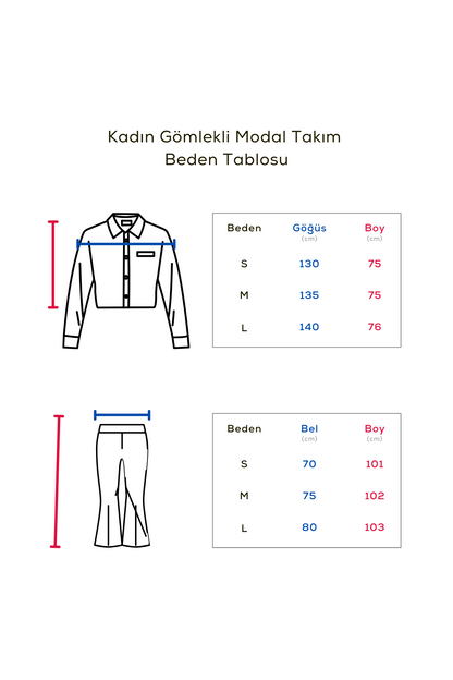 Kadın Gömlekli Modal Takım – Antrasit Renk Dökümlü İkili Set