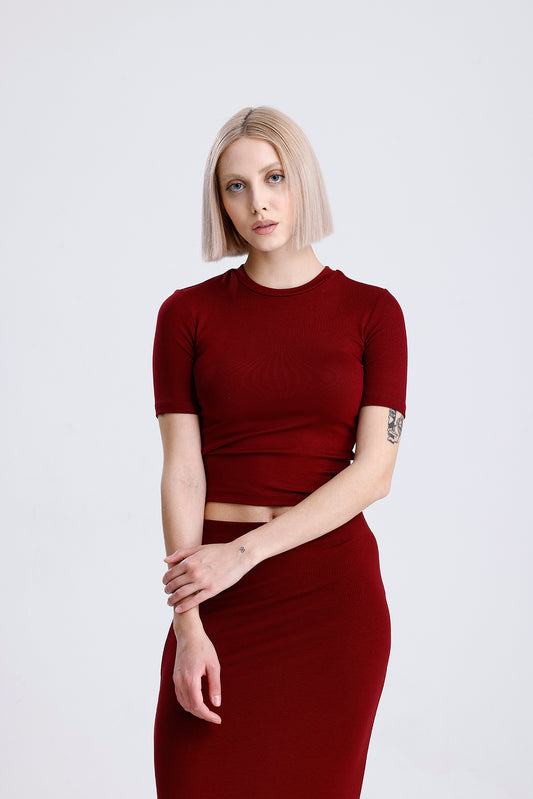 Bordo Pamuklu Body