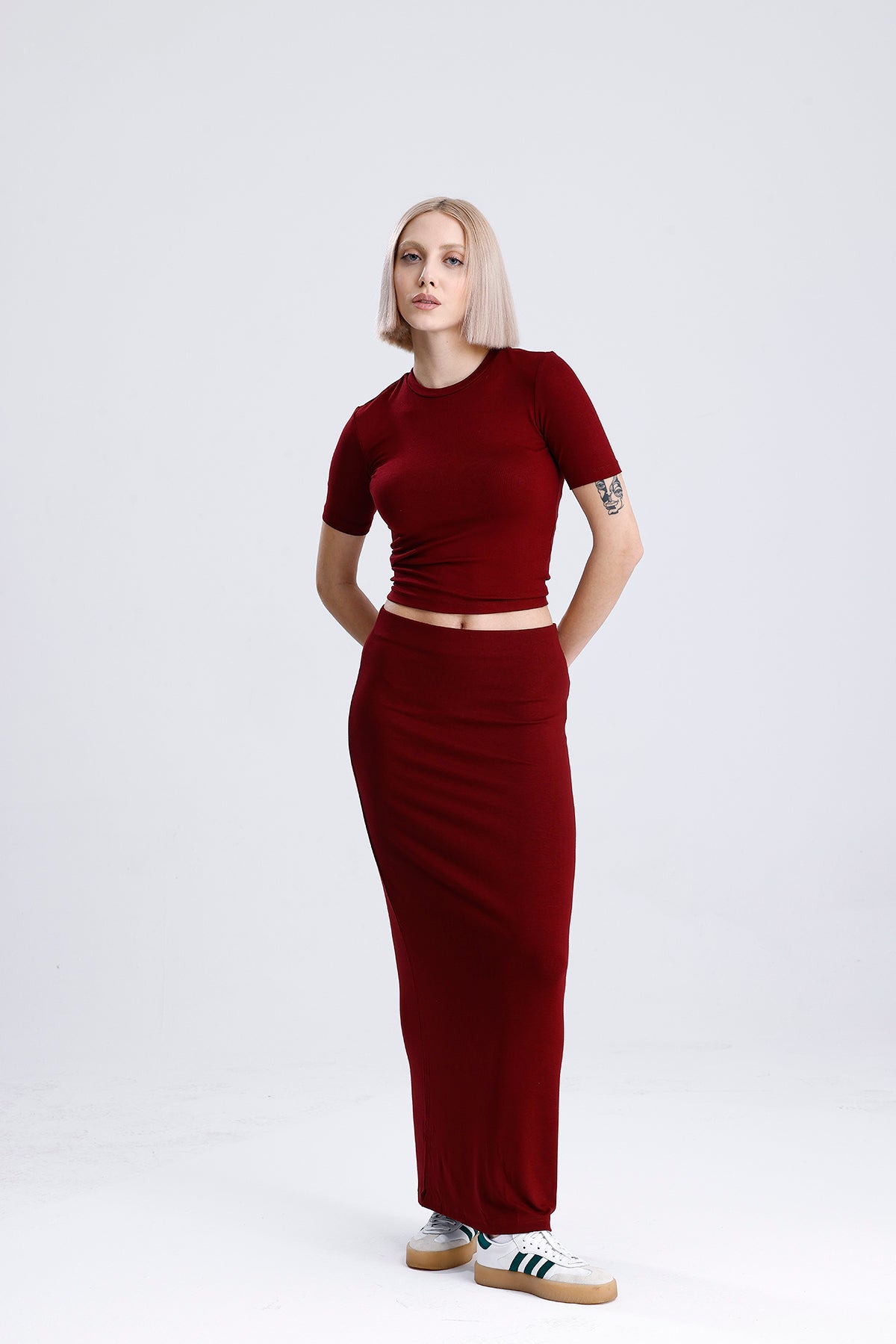 Kadın Pamuk Body – Bordo Renk %100 Pamuk Soft Touch Doku