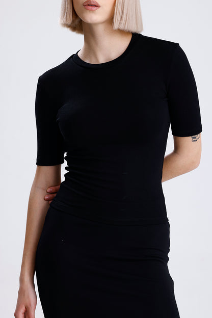 Kadın Pamuk Body – Siyah Renk %100 Pamuk Soft Touch Doku