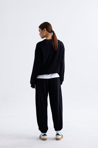 Kadın Modal Sweatshirt – Siyah Renk Yumuşak ve Rahat Günlük Üst