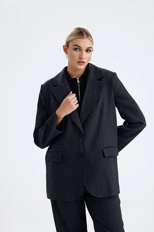 Antrasit Oversize Blazer Ceket