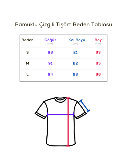 %100 Pamuk Kadın Çizgili Tişört - Rahat ve Şık Günlük Giyim